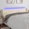 Image de vidaXL TÃªte de lit Ã  LED CrÃ¨me 163x16x78/88 cm Tissu