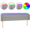 Image de vidaXL TÃªte de lit Ã  LED Gris clair 203x16x78/88 cm Tissu
