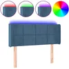 Image de vidaXL TÃªte de lit Ã  LED Bleu foncÃ© 93x16x78/88 cm Velours