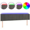 Image de vidaXL TÃªte de lit Ã  LED Gris foncÃ© 163x16x78/88 cm Velours