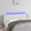 Image de vidaXL TÃªte de lit Ã  LED Blanc 147x16x78/88 cm Similicuir