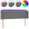 Image de vidaXL TÃªte de lit Ã  LED Gris foncÃ© 147x16x78/88 cm Tissu