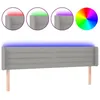 Image de vidaXL TÃªte de lit Ã  LED Gris clair 163x16x78/88 cm Tissu