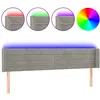 Image de vidaXL TÃªte de lit Ã  LED Gris clair 163x16x78/88 cm Velours