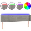 Image de vidaXL TÃªte de lit Ã  LED Gris clair 203x16x78/88 cm Velours