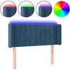 Image de vidaXL TÃªte de lit Ã  LED Bleu foncÃ© 93x16x78/88 cm Velours