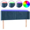 Image de vidaXL TÃªte de lit Ã  LED Bleu foncÃ© 147x16x78/88 cm Velours