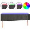Image de vidaXL TÃªte de lit Ã  LED Gris foncÃ© 183x16x78/88 cm Velours
