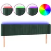 Image de vidaXL TÃªte de lit Ã  LED Vert foncÃ© 203x16x78/88 cm Velours