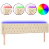 Image de vidaXL TÃªte de lit Ã  LED CrÃ¨me 203x16x78/88 cm Tissu
