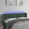 Image de vidaXL TÃªte de lit Ã  LED Vert foncÃ© 163x16x78/88 cm Velours
