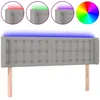 Image de vidaXL TÃªte de lit Ã  LED Gris clair 147x16x78/88 cm Tissu