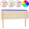 Image de Vidaxl TÃªte De Lit Ã Led CrÃ¨me 147x16x78/88 Cm Tissu