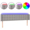Image de vidaXL TÃªte de lit Ã  LED Gris clair 183x16x78/88 cm Tissu