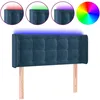 Image de vidaXL TÃªte de lit Ã  LED Bleu foncÃ© 103x16x78/88 cm Velours