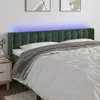 Image de vidaXL TÃªte de lit Ã  LED Vert foncÃ© 183x16x78/88 cm Velours