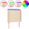 Image de vidaXL TÃªte de lit Ã  LED CrÃ¨me 83x16x118/128 cm Tissu