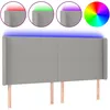 Image de vidaXL TÃªte de lit Ã  LED Gris clair 163x16x118/128 cm Tissu