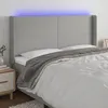 Image de vidaXL TÃªte de lit Ã  LED Gris clair 183x16x118/128 cm Tissu
