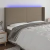Image de vidaXL TÃªte de lit Ã  LED Taupe 183x16x118/128 cm Tissu