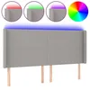 Image de vidaXL TÃªte de lit Ã  LED Gris clair 203x16x118/128 cm Tissu