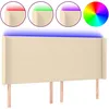 Image de vidaXL TÃªte de lit Ã  LED CrÃ¨me 203x16x118/128 cm Tissu