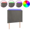 Image de vidaXL TÃªte de lit Ã  LED Gris foncÃ© 93x16x118/128 cm Velours