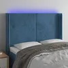 Image de Vidaxl TÃªte De Lit Ã Led Bleu FoncÃ© 147x16x118/128 Cm Velours