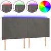 Image de vidaXL TÃªte de lit Ã  LED Gris foncÃ© 163x16x118/128 cm Velours