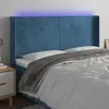 Image de Vidaxl TÃªte De Lit Ã Led Bleu FoncÃ© 163x16x118/128 Cm Velours