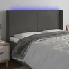 Image de vidaXL TÃªte de lit Ã  LED Gris foncÃ© 183x16x118/128 cm Velours