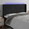 Image de vidaXL TÃªte de lit Ã  LED Noir 203x16x118/128 cm Velours