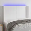 Image de vidaXL TÃªte de lit Ã  LED Blanc 147x16x118/128 cm Similicuir