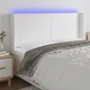 Image de vidaXL TÃªte de lit Ã  LED Blanc 163x16x118/128 cm Similicuir
