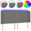 Image de vidaXL TÃªte de lit Ã  LED Gris foncÃ© 183x16x118/128 cm Tissu