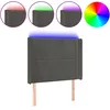 Image de vidaXL TÃªte de lit Ã  LED Gris foncÃ© 83x16x118/128 cm Velours