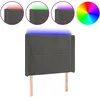 Image de vidaXL TÃªte de lit Ã  LED Gris foncÃ© 103x16x118/128 cm Velours