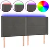 Image de vidaXL TÃªte de lit Ã  LED Gris foncÃ© 183x16x118/128 cm Velours