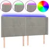Image de vidaXL TÃªte de lit Ã  LED Gris clair 203x16x118/128 cm Velours