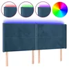 Image de Vidaxl TÃªte De Lit Ã Led Bleu FoncÃ© 203x16x118/128 Cm Velours
