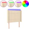 Image de vidaXL TÃªte de lit Ã  LED CrÃ¨me 103x16x118/128 cm Tissu