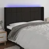 Image de vidaXL TÃªte de lit Ã  LED Noir 163x16x118/128 cm Tissu