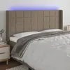 Image de vidaXL TÃªte de lit Ã  LED Taupe 163x16x118/128 cm Tissu