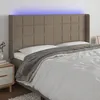 Image de vidaXL TÃªte de lit Ã  LED Taupe 183x16x118/128 cm Tissu