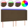 Image de vidaXL TÃªte de lit Ã  LED Marron foncÃ© 203x16x118/128 cm Tissu