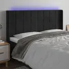 Image de vidaXL TÃªte de lit Ã  LED Noir 163x16x118/128 cm Velours