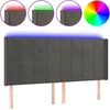 Image de vidaXL TÃªte de lit Ã  LED Gris foncÃ© 183x16x118/128 cm Velours