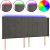 Image de vidaXL TÃªte de lit Ã  LED Gris foncÃ© 203x16x118/128 cm Velours