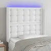 Image de vidaXL TÃªte de lit Ã  LED Blanc 83x16x118/128 cm Similicuir