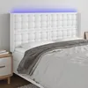 Image de vidaXL TÃªte de lit Ã  LED Blanc 163x16x118/128 cm Similicuir